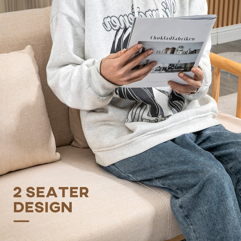 48" Loveseat Sofa for Bedroom, Modern Love Seats Furniture, Upholstered Small Couch for Small Space