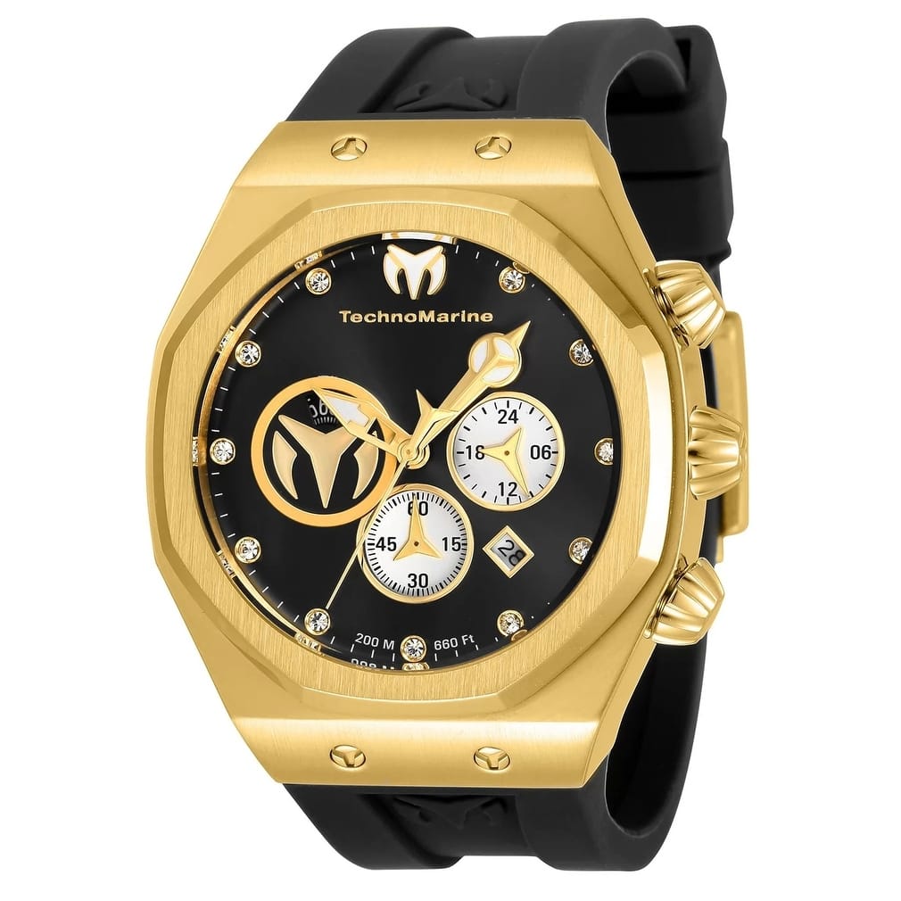 Technomarine Men's TM-520002 Reef Sun Quartz Chronograph Black, Silver, Gold Dial Watch
