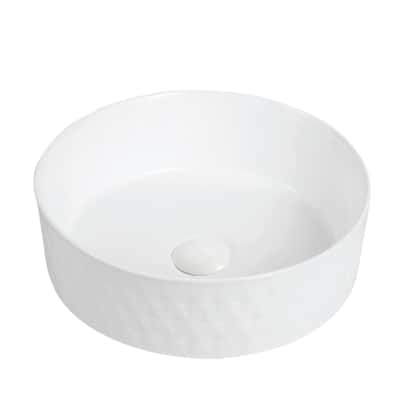 Karran Valera 14" Vitreous China Vessel Bathroom Sink in White