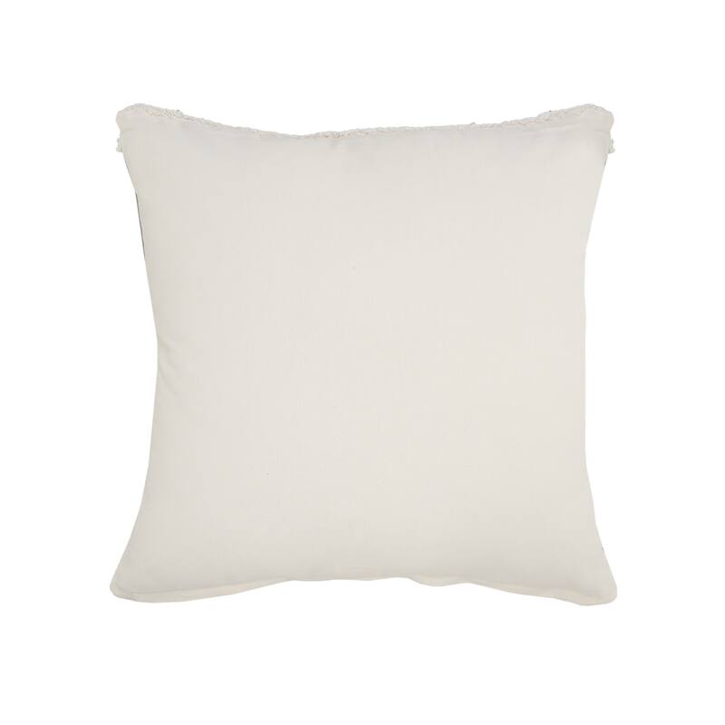 Sevita Casual Floral Diamond Medallion Throw Pillow with Tufted Border