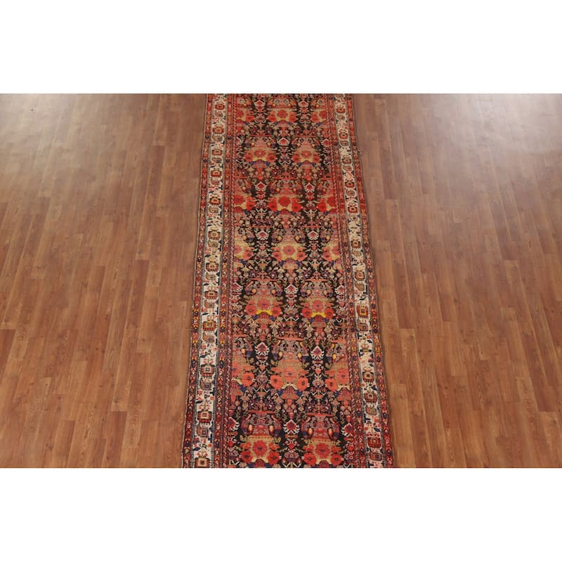 Bidjar Persian Antique Runner Rug Hand-Knotted Wool Carpet - 3'6"x 14'7"
