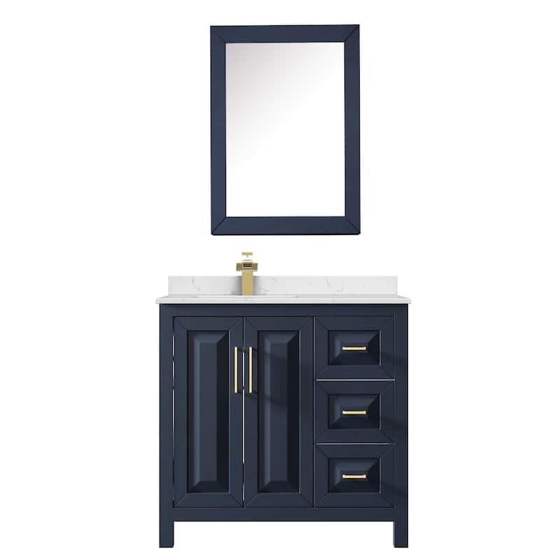 Daria 36-inch Single Vanity, Cultured Marble Top, Med Cabinet