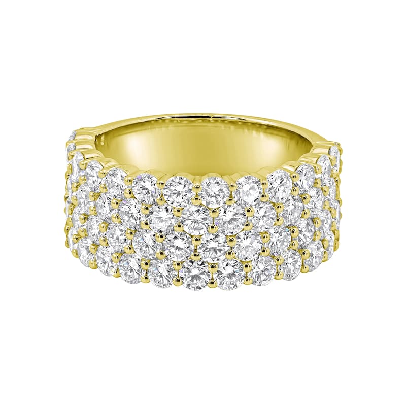 Auriya 14k Gold 4.00ctw Lab Grown Diamond Anniversary Ring (F-G VS) - Yellow - 8.5