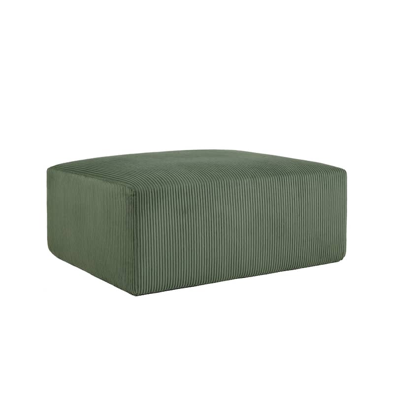 40"W Oversized No Assembly Corduroy Rectangle Ottoman
