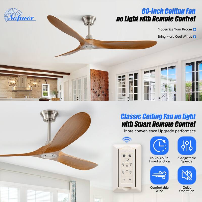 Modern Ceiling Fan With Light Smart Life APP Remote Control Timer For Alexa Google Bedroom Farmhouse
