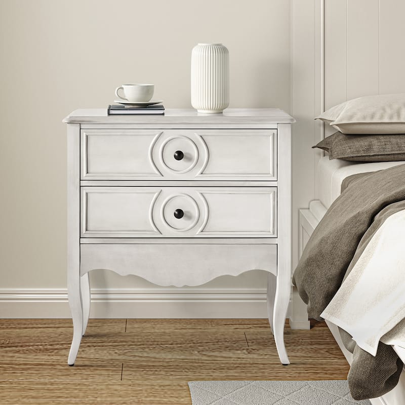 Sidney Traditional 3-Drawer Nightstand with Built-In Outlets and USB by HULALA HOME