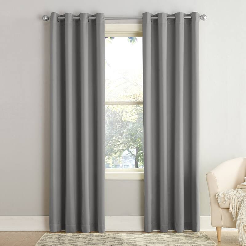 Porch & Den Nantahala Room Darkening Grommet Curtain Panel, Single Panel - 54 x 54 - Grey