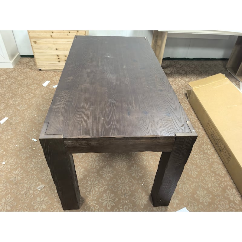 63-Inch Solid Wood Computer Desk, Large Executive Desk for Home Office