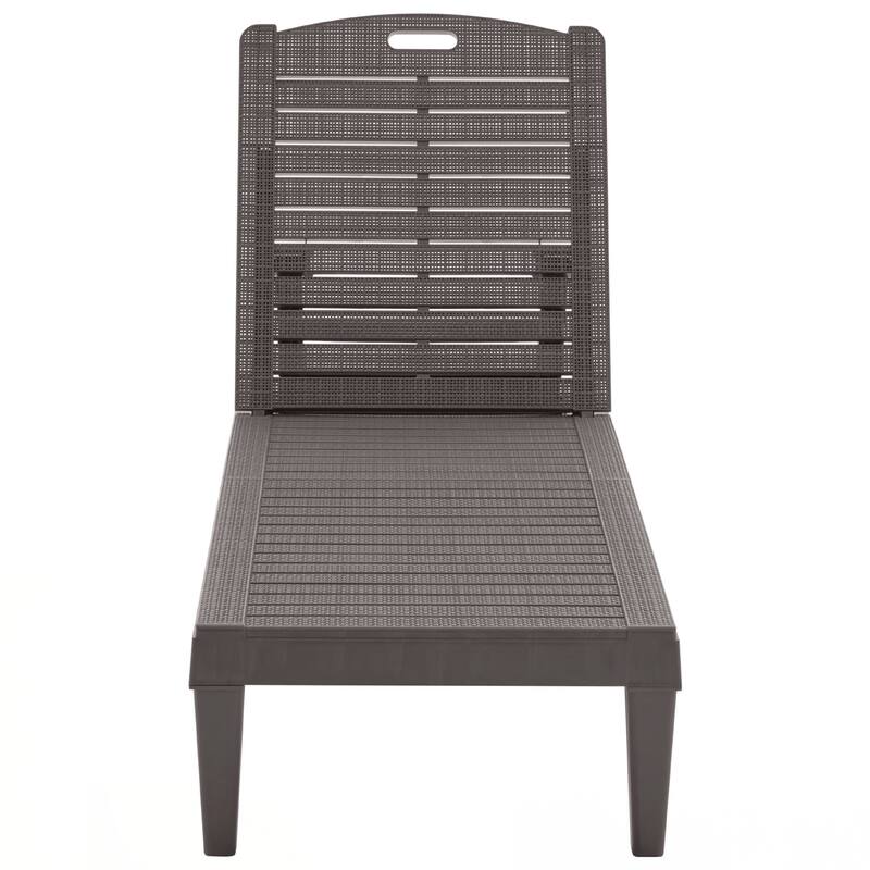2-Piece Outdoor Chaise Lounges Resin Pool Lounge Chairs Outdoor Chaise Lounge Chair Set with Adjustable Backrest