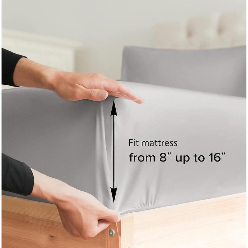 CGK Linens 100% Cotton Deep Pocket 14" - 16" Ultra Soft Fitted Sheet