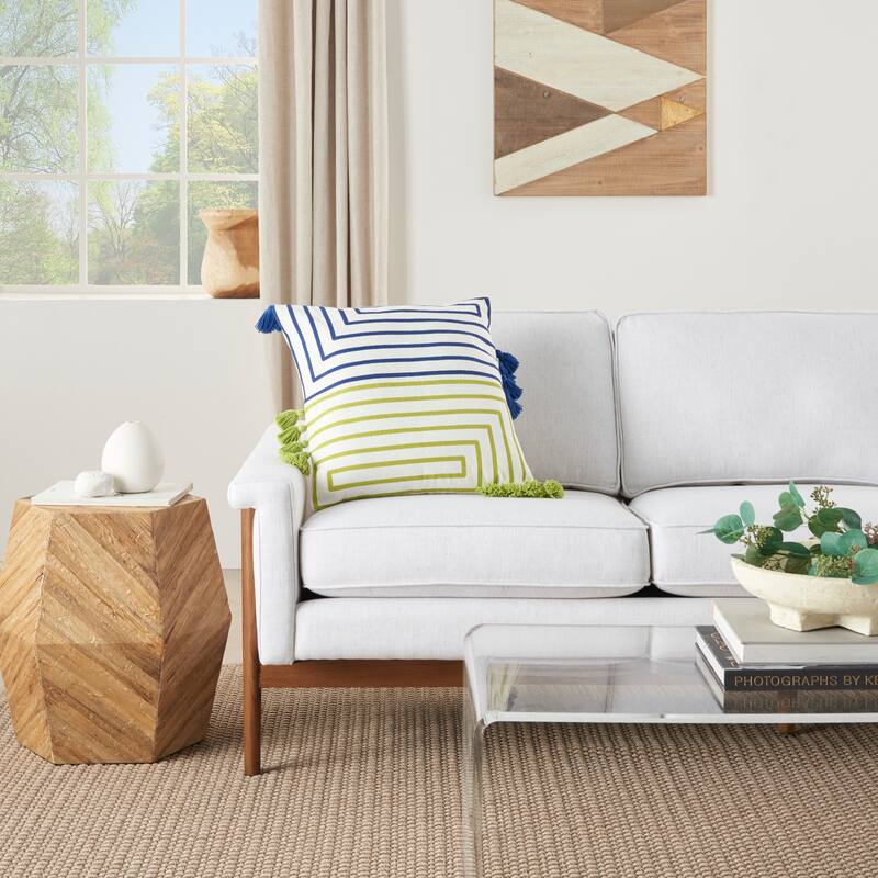 Mina Victory Geometric Lines Throw Pillow