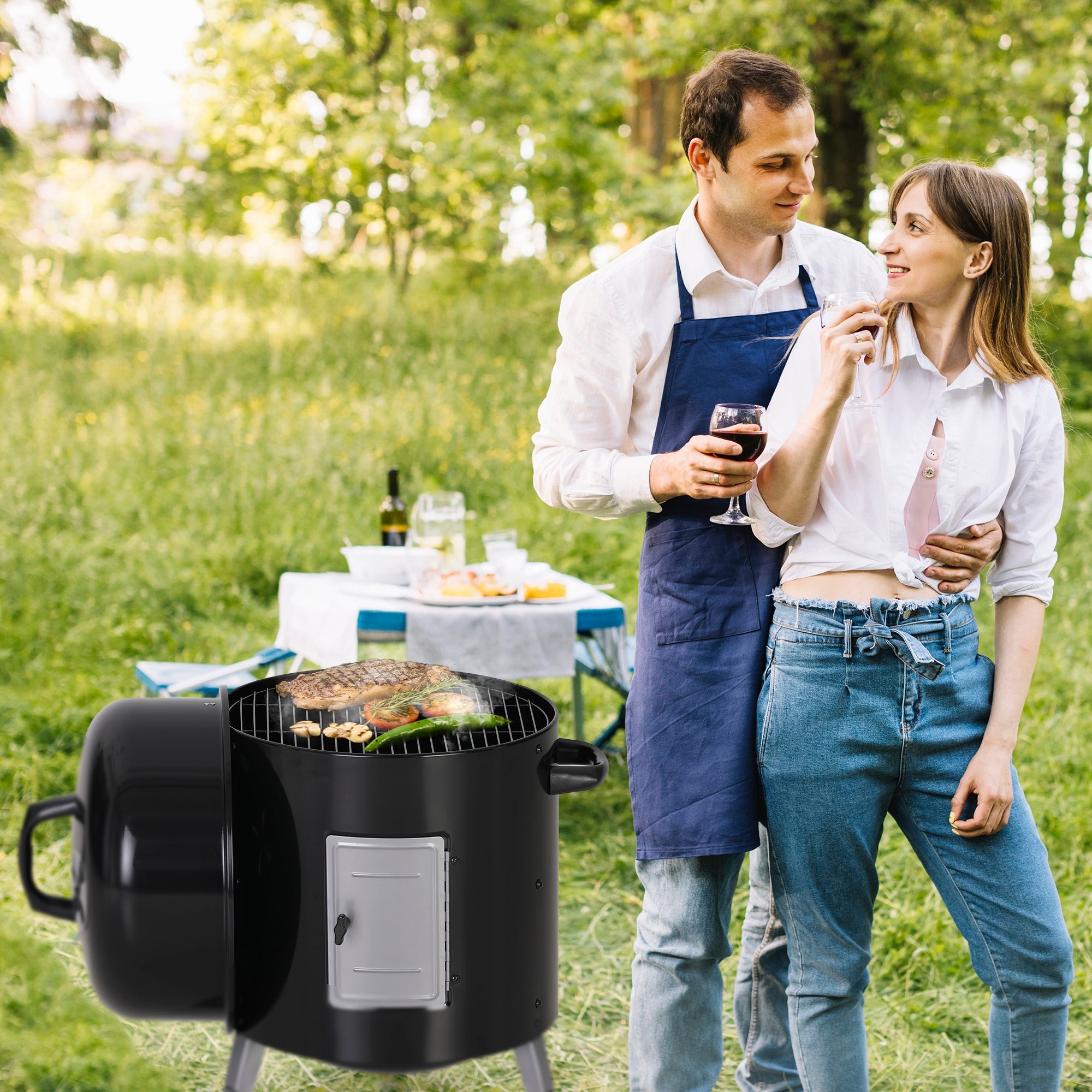 Expert grill shop charcoal water smoker