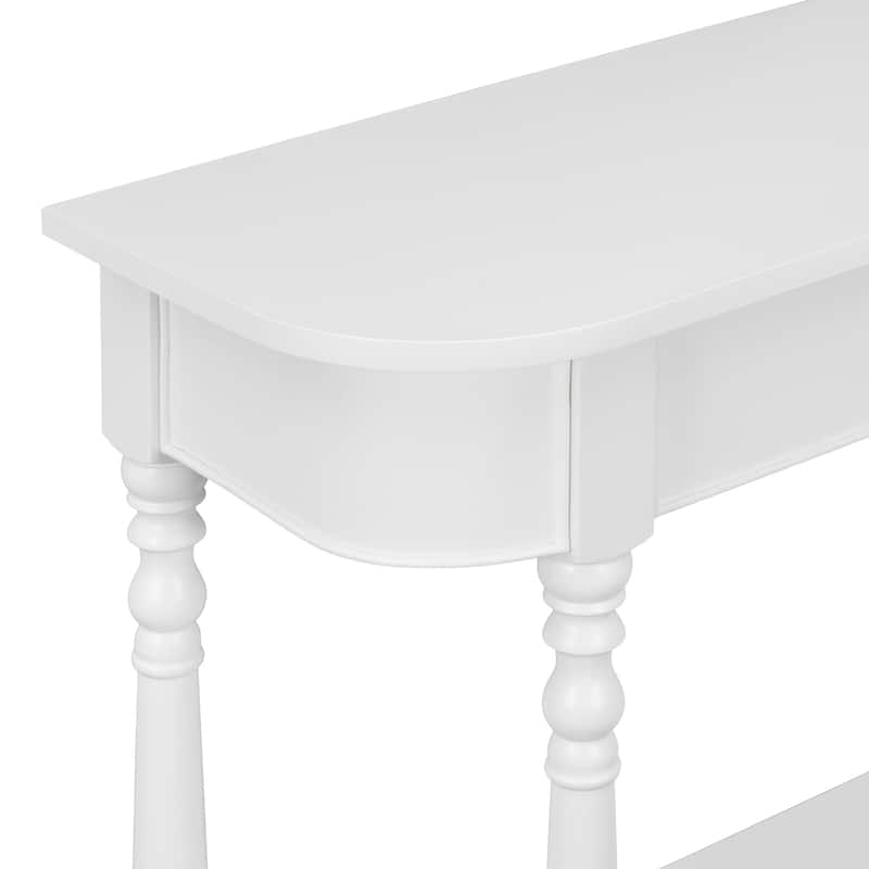 Narrow Console Table with Curved Corner