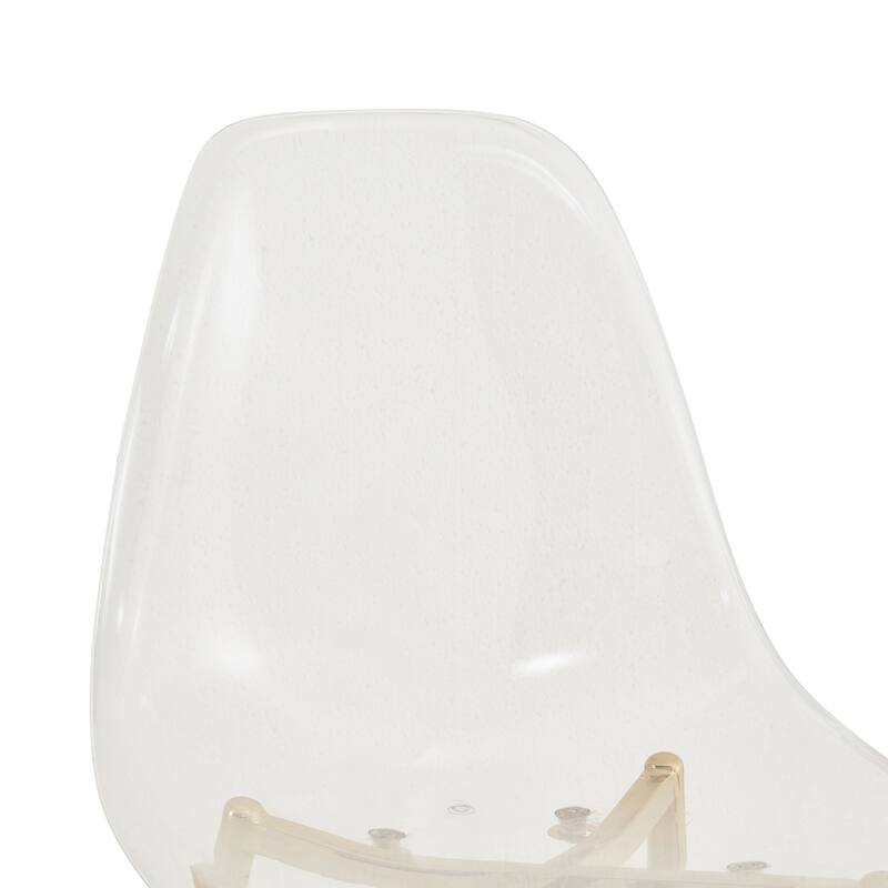 71" Dining Table Set for 6-8, Rectangular Kitchen Table with Transparent Plastic Chairs, Modern Glass Dining Room Table Set