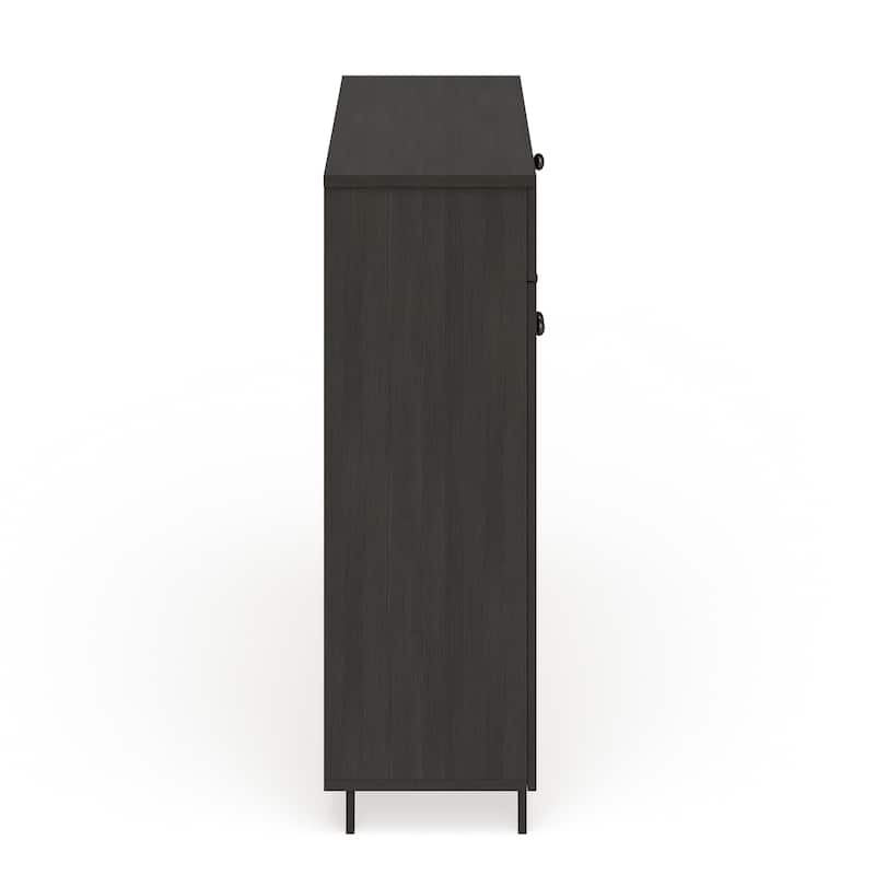 Porch & Den Rocheblave Espresso Wood Shoe Storage Cabinet