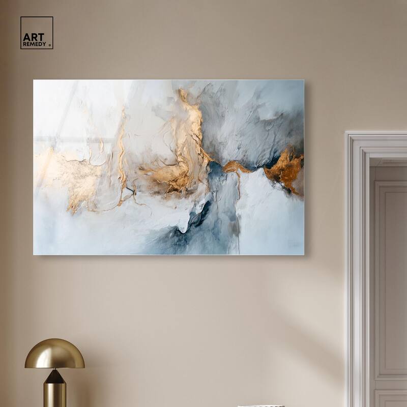 Canvas of Golden Shades Acrylic by Art Remedy, Ready to Hang