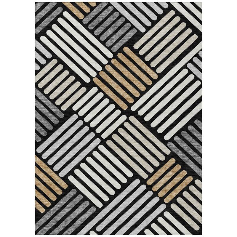 Machine Washable Indoor/ Outdoor Modern Weave Chantille Rug