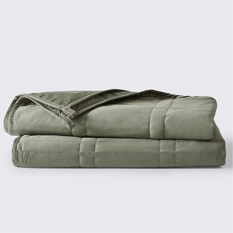 Cool Cotton Weighted Blanket - 12lb Throw - Throw - Moss