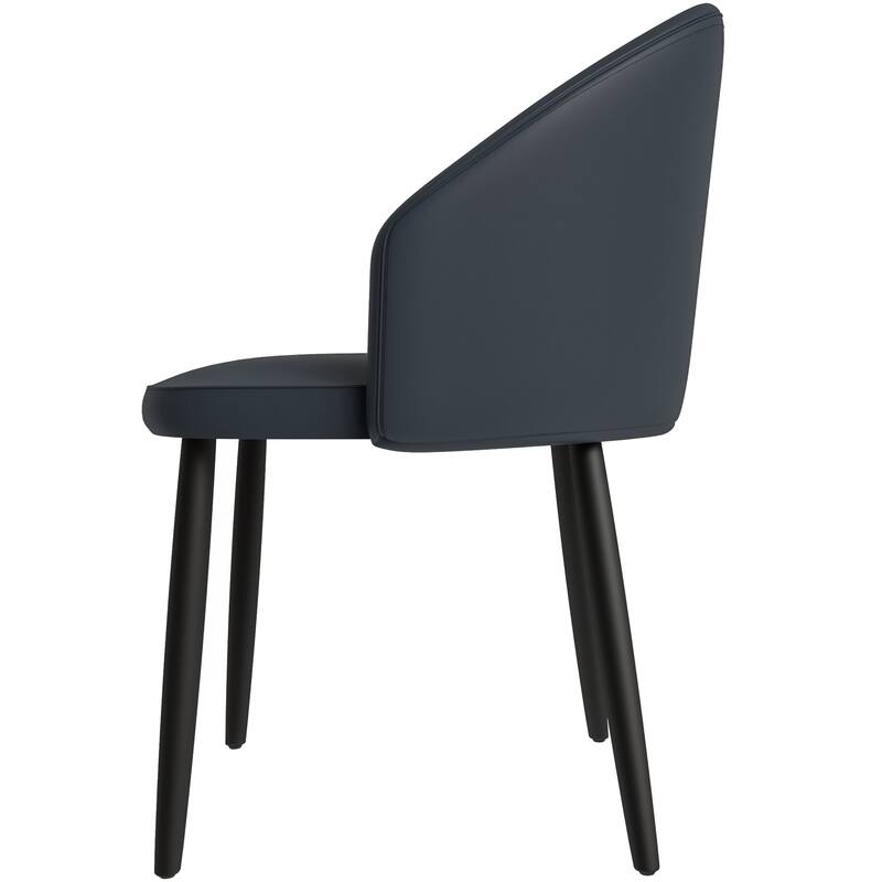 Paradiso Modern Dining Chairs Upholstered Seat and Solid Wood Legs by LeisureMod