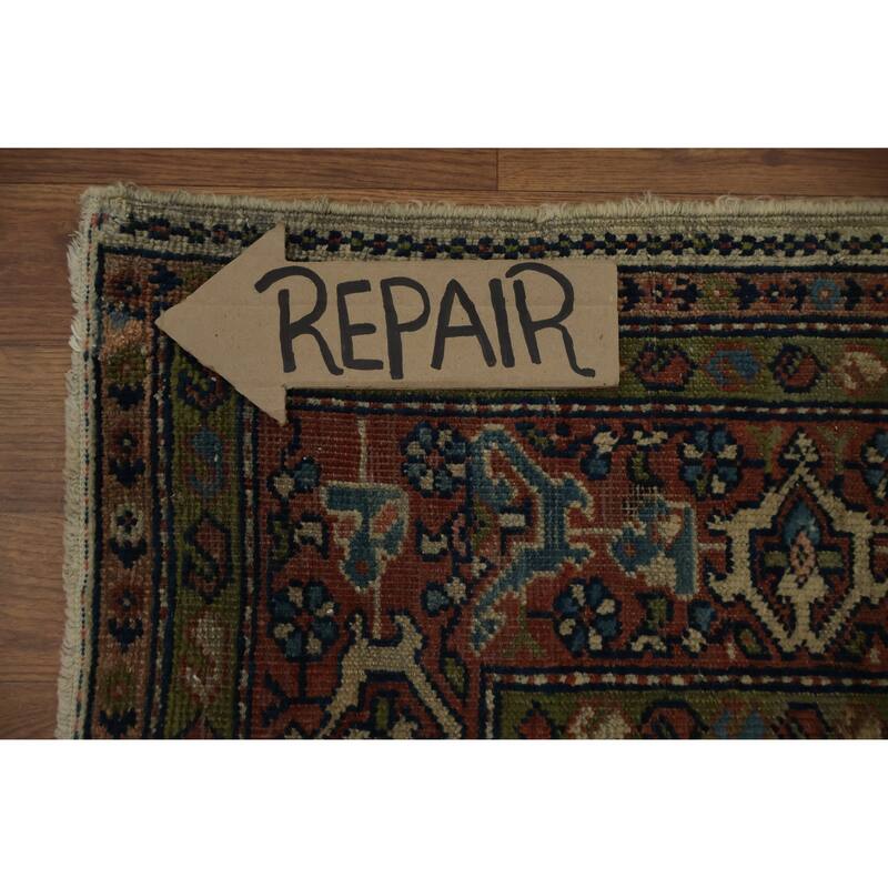 Hand Knotted Oriental 100% Wool Carpet Traditional Medallion Beige & Ivories Sultanabad Area Rug - 11' 9'' X 8' 4''