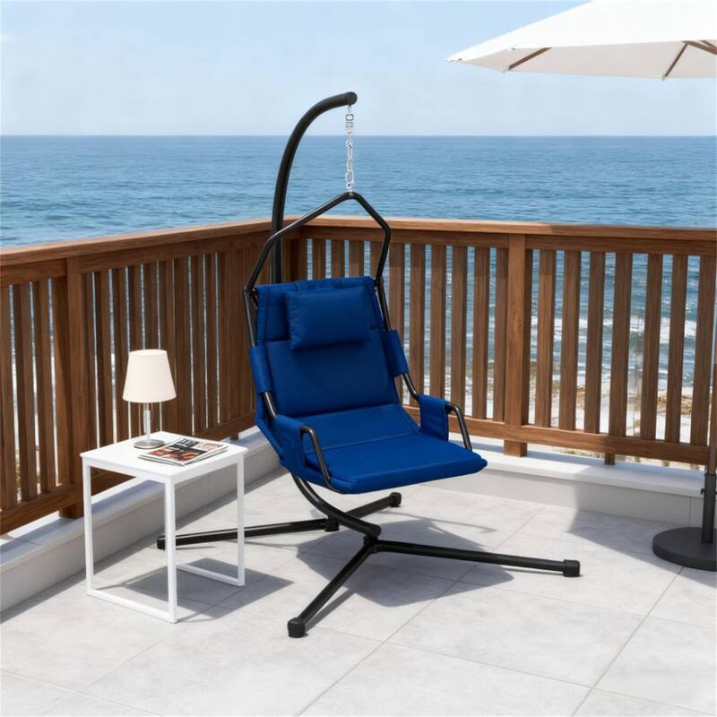 Hanging Swing Chair with Stand, Steel Frame Hammock Chair