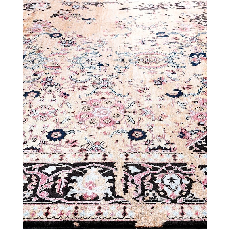 Ikat One-of-a-Kind Hand-Knotted Area Rug, Black - 8' 3" x 10' 1"