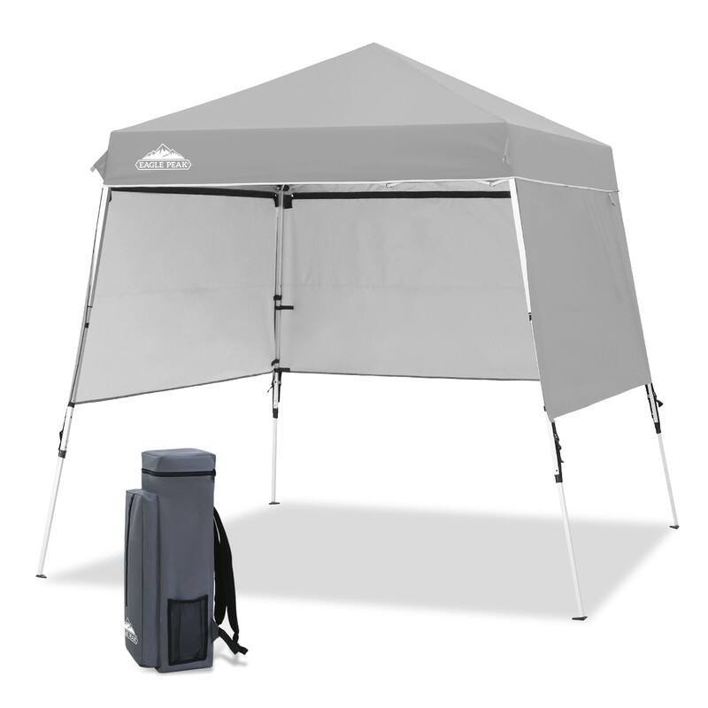 EAGLE PEAK Day Tripper 8x8 Aluminum Super-Lightweight Slant Leg Pop Up Canopy with 3 Removable Walls, Blue