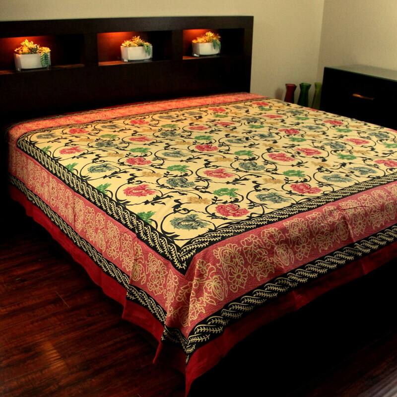 Floral Bloom Print Cotton Tablecloth