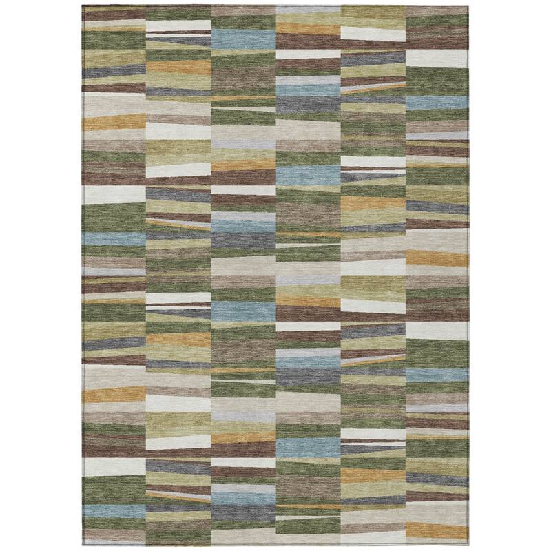 Machine Washable Indoor/ Outdoor Modern Antonito Chantille Rug