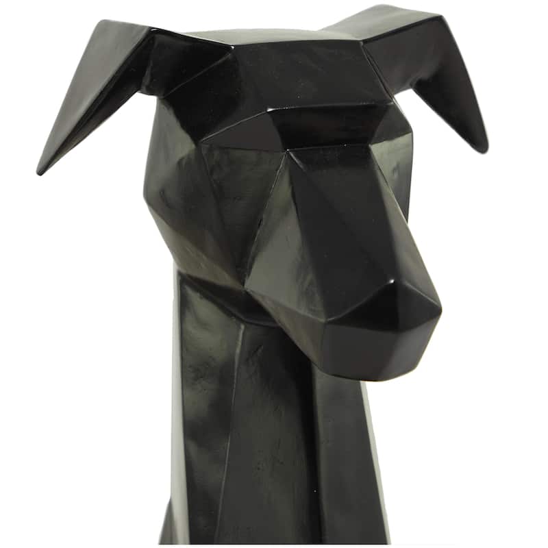 Silver, Gold or Black Polystone Cubist Dog Decorative Sculpture