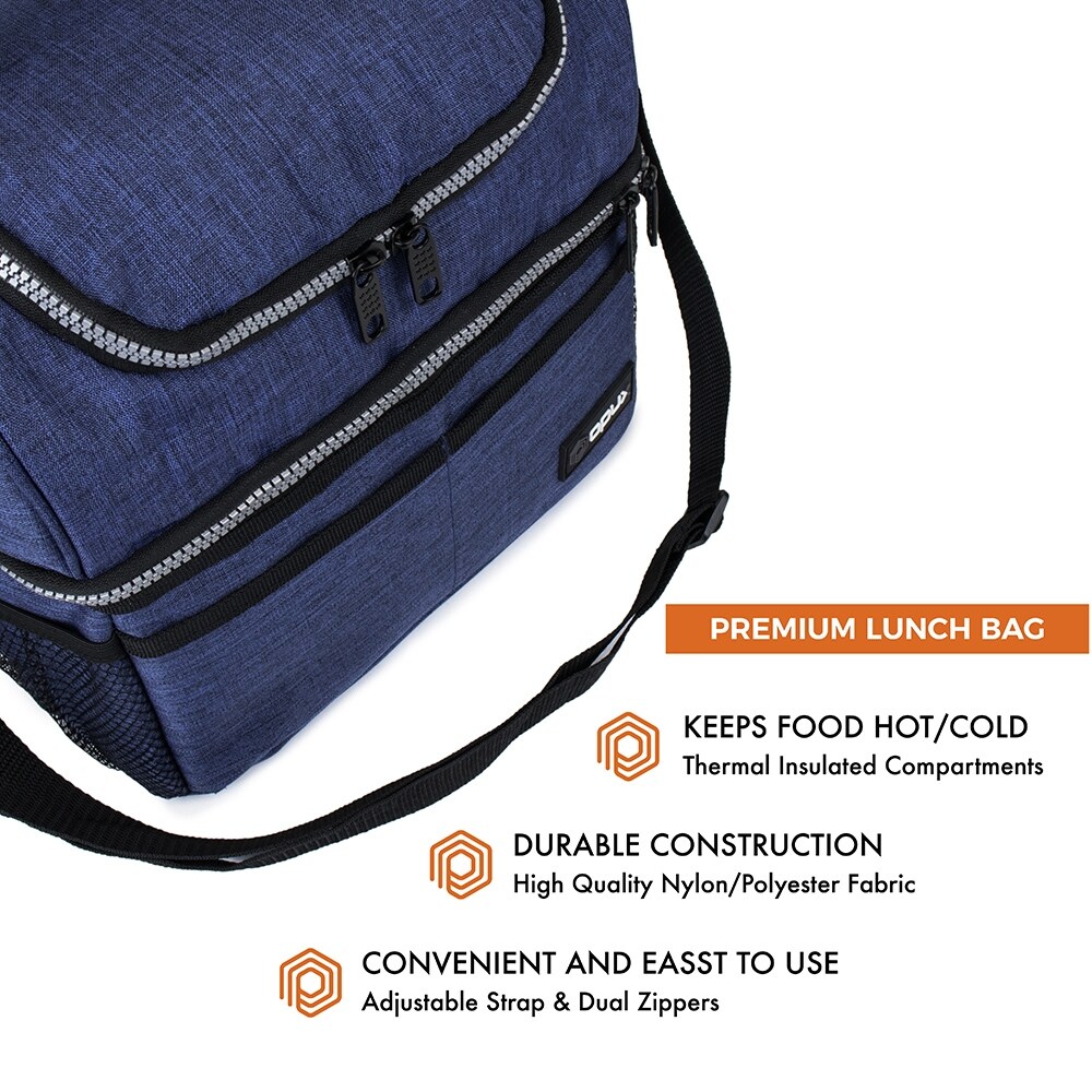 lunch bag with hot and cold compartments