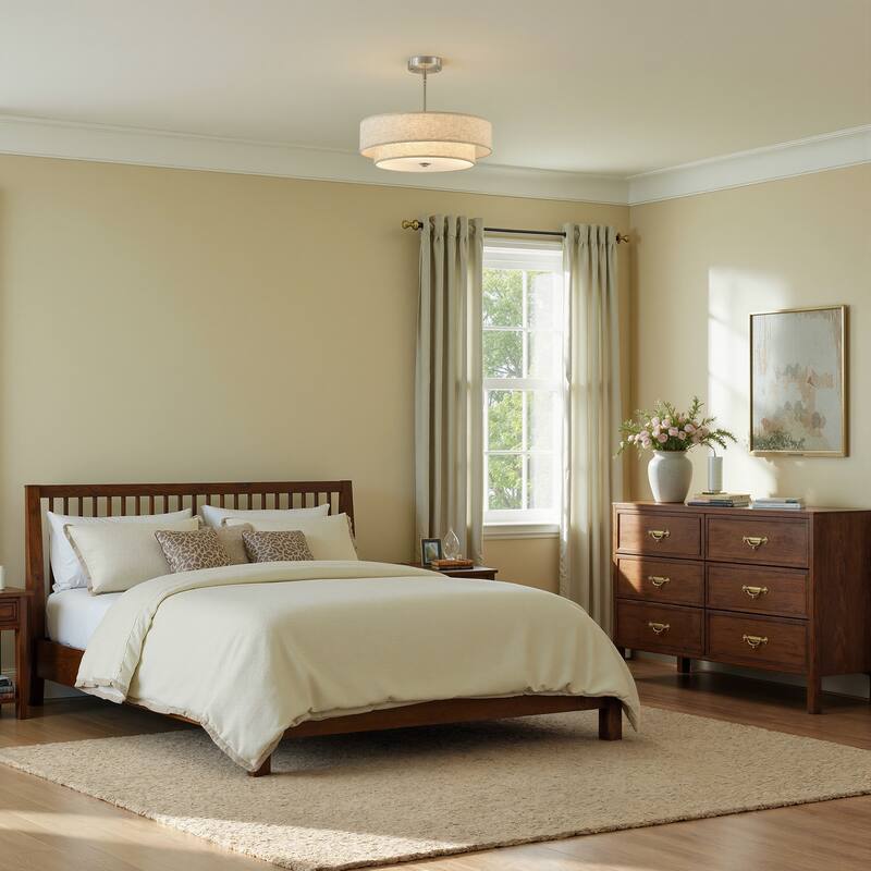 CO-Z 18 in 4-Light Dimmable Semi Flush Mount Fabric Ceiling Light Pendant - 18"