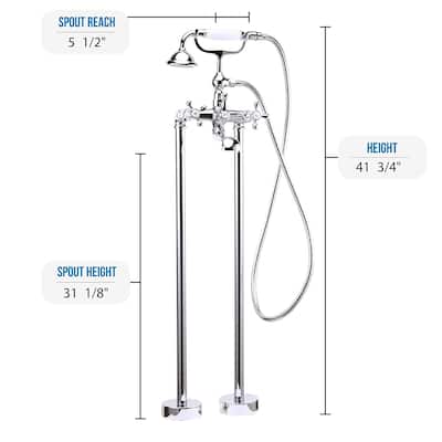 Dyconn Faucet Freestanding Tub Filler Faucet with Hand Shower