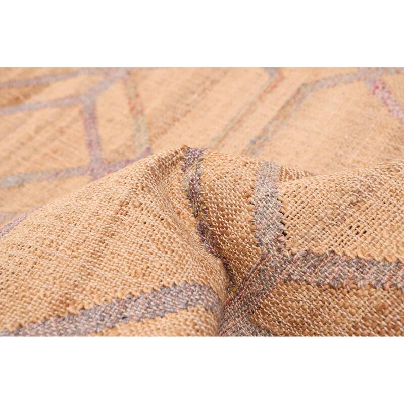 ECARPETGALLERY Flat-Weave Palas Denizli Tan Jute Kilim - 5'5 x 7'5