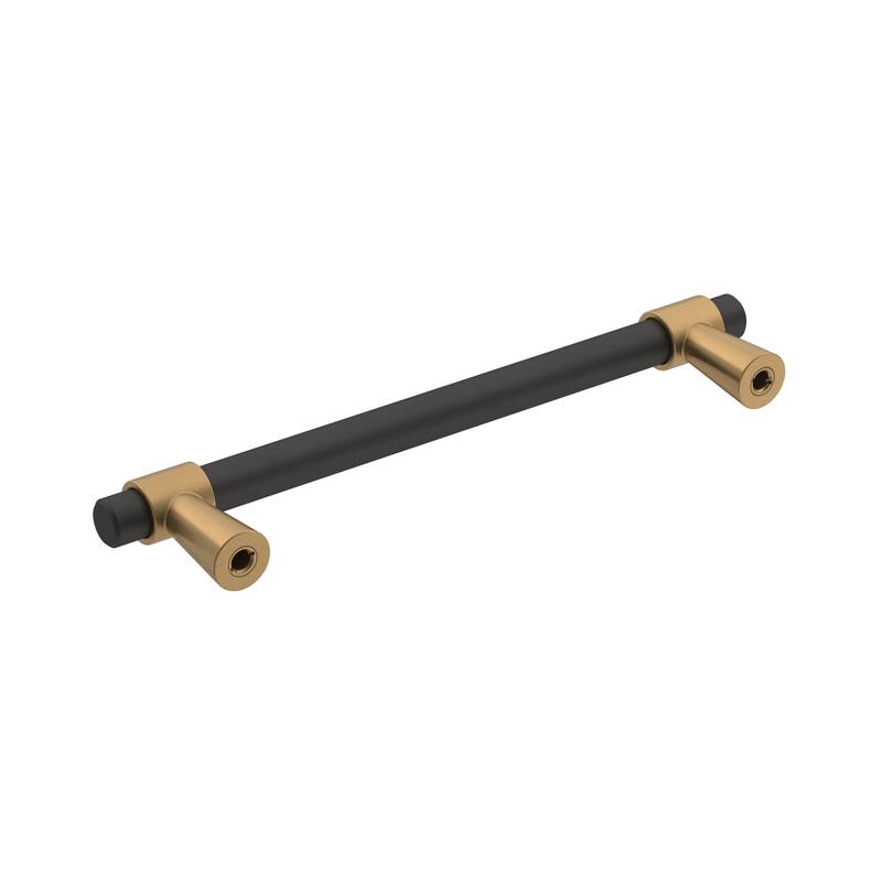 Mergence 5-1/16 in (128 mm) Center-to-Center Matte Black/Champagne Bronze Cabinet Pull - 5.0625