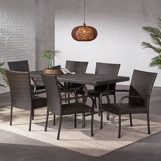 Warwick Outdoor 7-piece Rectangle Dining Set by Christopher Knight Home