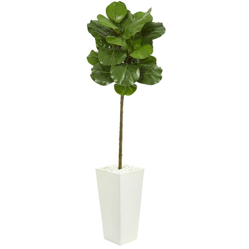 Artificial Christmas Tree 5.5ft White Planter Indoor Holiday Decor - Green - 61 Inches and Over