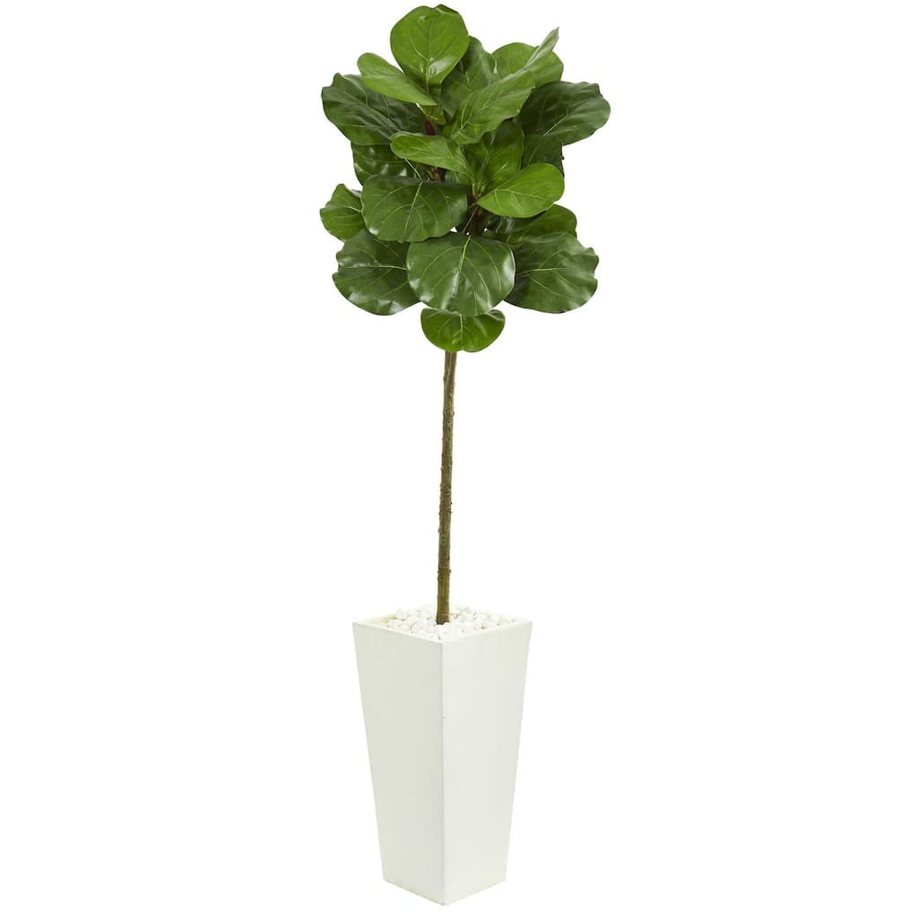 Artificial Christmas Tree 5.5ft White Planter Indoor Holiday Decor - Green - 61 Inches and Over