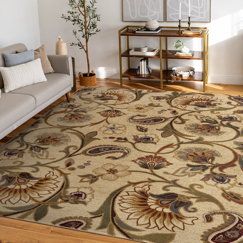 Infinity Transitional Floral Indoor Area Rug - 5'3'' x 7'3'' - Beige