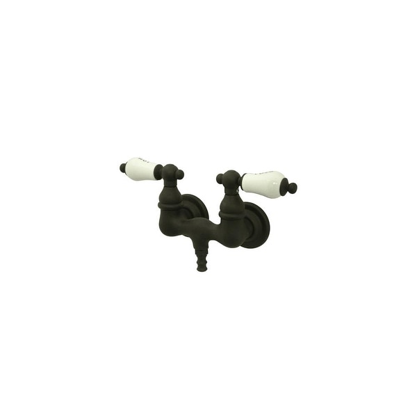 Elements Of Design DT0315PL Double Handle Wall Mounted Clawfoot Tub Filler with 3-3/8" Center, 1-1/2" Spout Reach, Hot / Cold