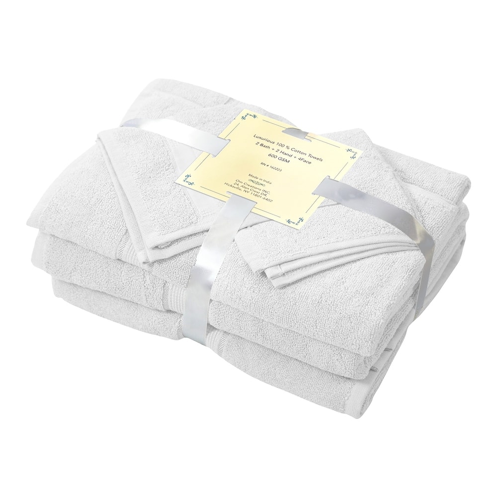 Authentic Hotel and Spa Cotton Bath Towel Set (Set of 6) | 400 GMS | Absorbent | Quck Dry - 27''X54''