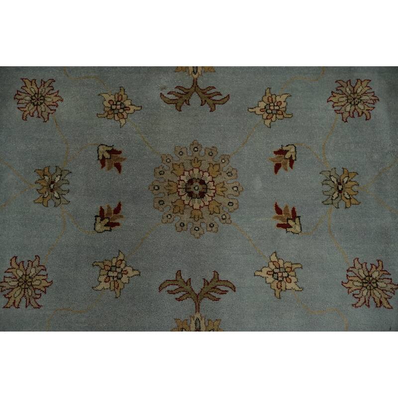Hand Knotted Oriental 100% Wool Carpet Transitional Floral Navy Blue & Blues Oushak Area Rug - 14' 8'' X 11' 6''