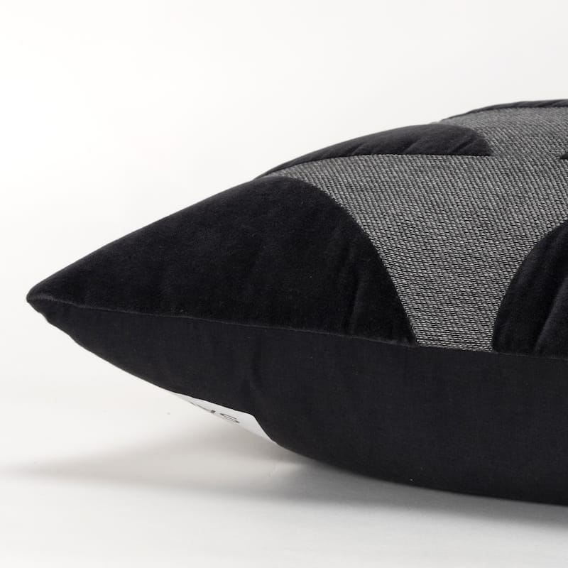 Rizzy Home Cotton Velvet Contemporary Shape Throw Pillow