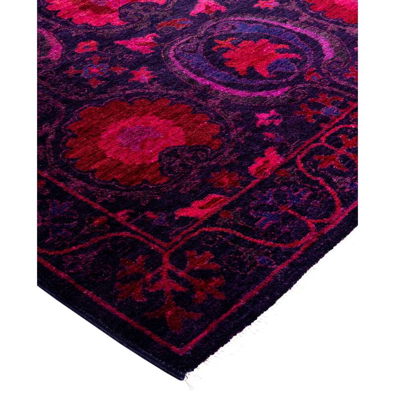 Overdyed One-of-a-Kind Hand-Knotted Area Rug - Purple - 4' 3" x 5' 6"