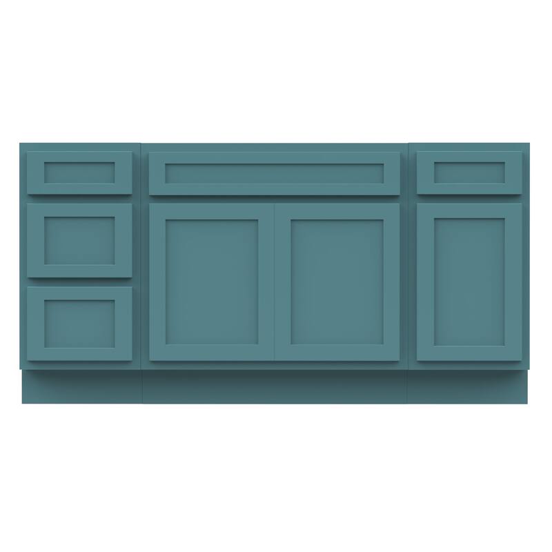 Vanity Art 63" Oak Freestanding Bathroom Vanity Cabinet without Top