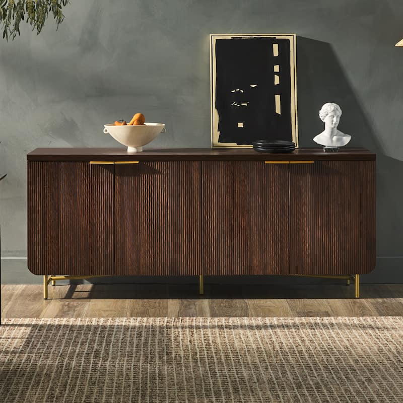 Middlebrook Minimal Fluted Four-Door Buffet Sideboard