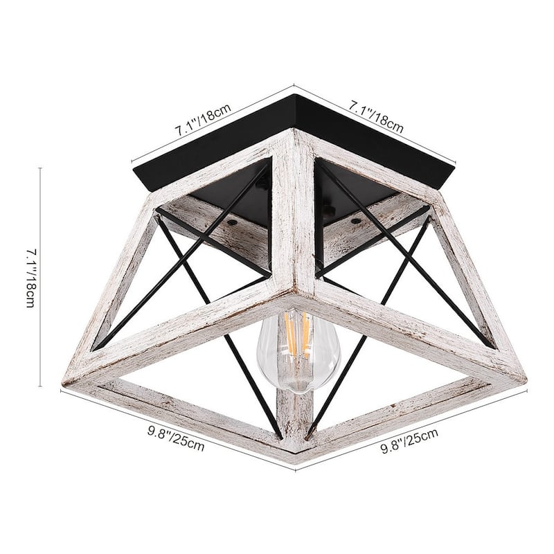 Farmhouse 1-light Geometric Flush Mount