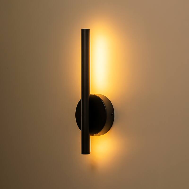 Modern Black Linear Integrated LED 3000K Warm Light Bathroom Vanity Light Wall Sconce