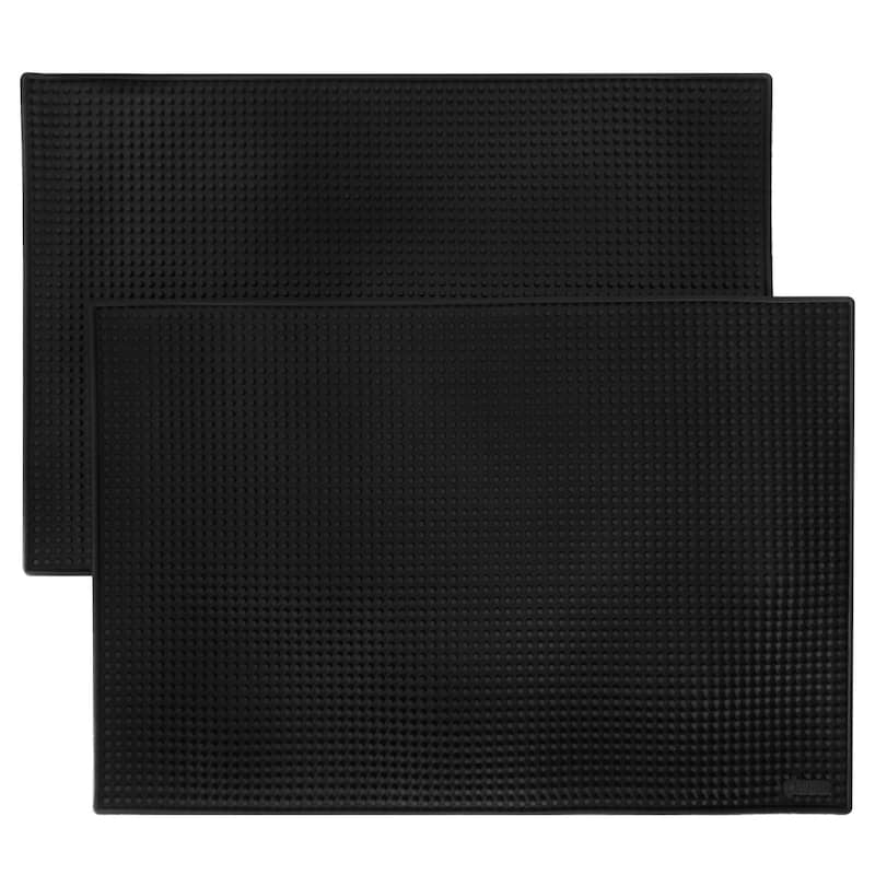 18" x 12" Black Bar Mats, 2-pack - 12" x 18"