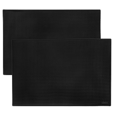 18" x 12" Black Bar Mats, 2-pack - 12" x 18"